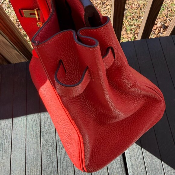 Hermes Birkin 35 Handbag Orange Poppy Togo with Gold Hardware - Picture 10 of 17